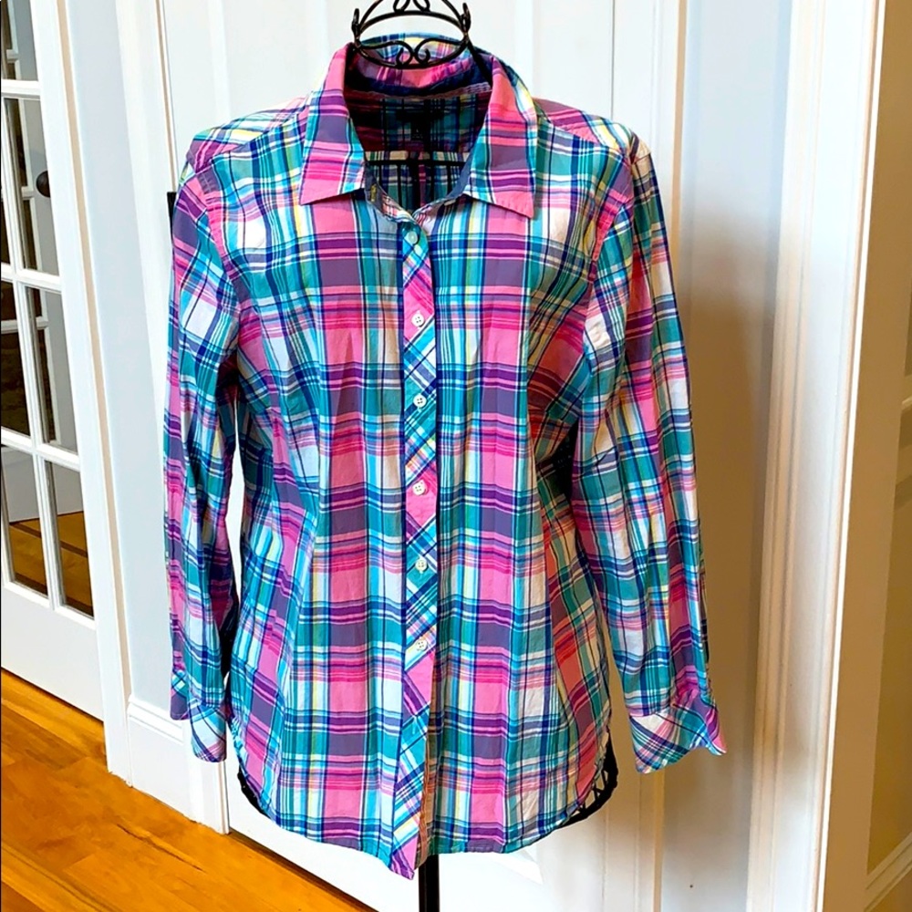 Talbots Plaid Button Down - image 1